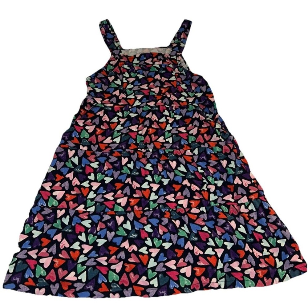Wonder Nation Girls Heart Print Tank Jumper Skater Dress Multi Color M 7/8